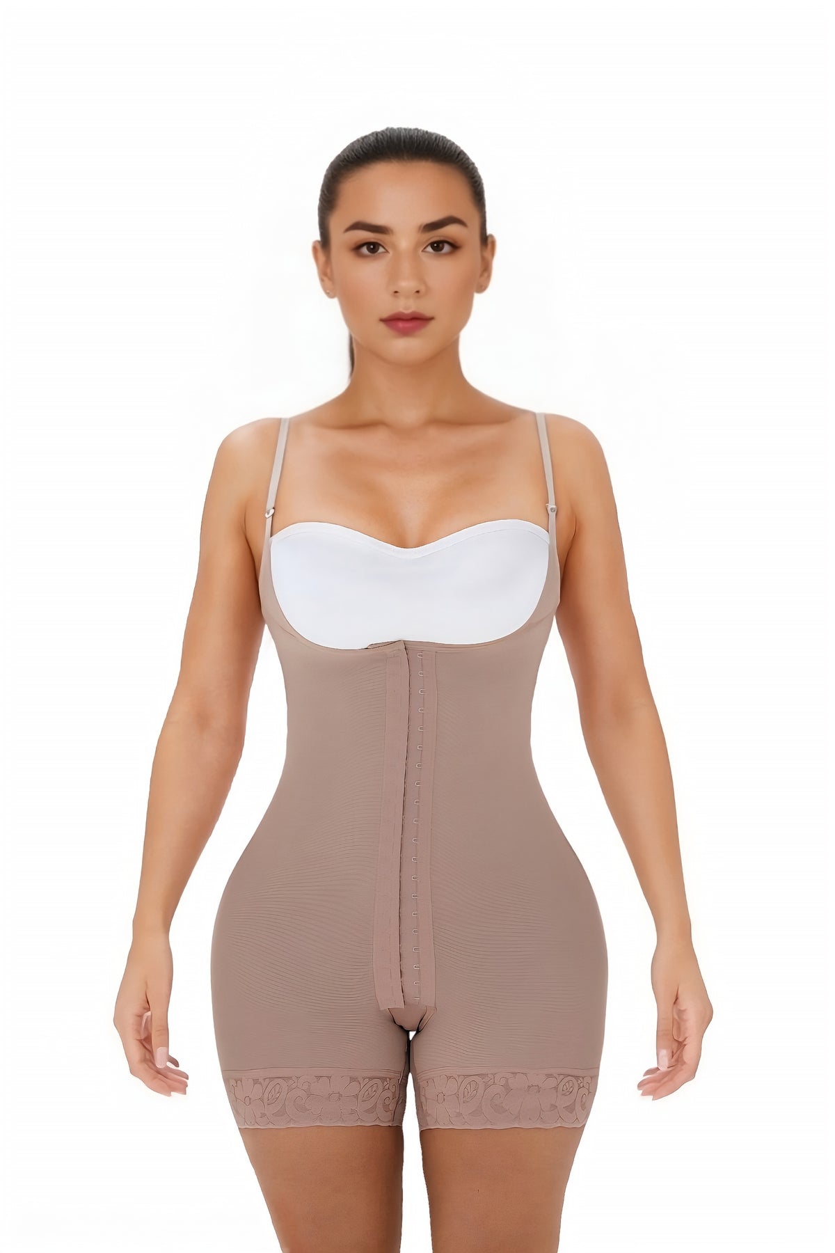 Mid-Thigh Full-Control Faja with Front Hooks